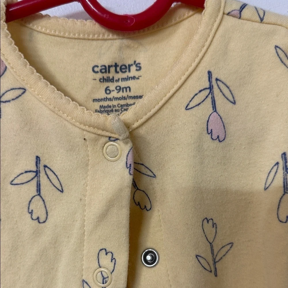 Carter's Yellow Footed One Piece with Bow Design
